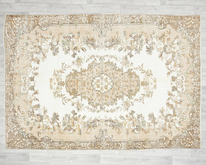 Multicolor Turkish Oushak Rug 8' 2" x 6' 3" Hand-Knotted | No. VR95110