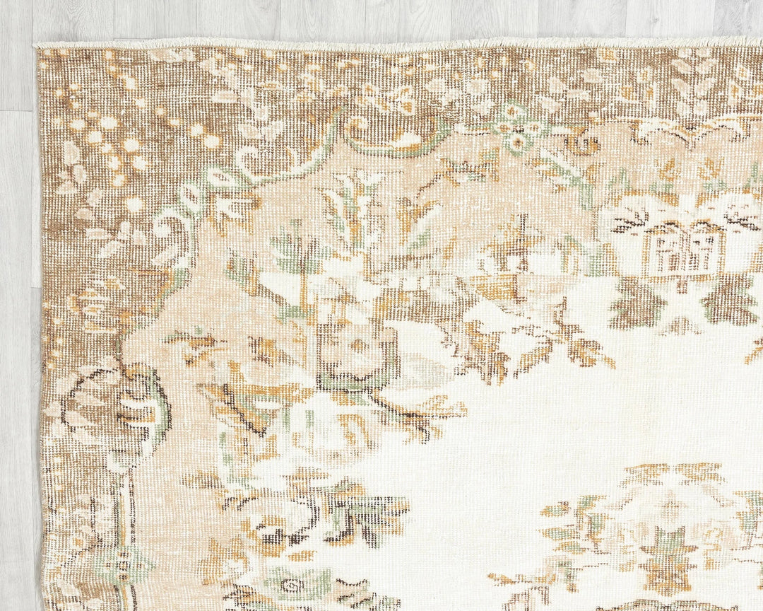 Multicolor Turkish Oushak Rug 8' 2" x 6' 3" Hand-Knotted | No. VR95110