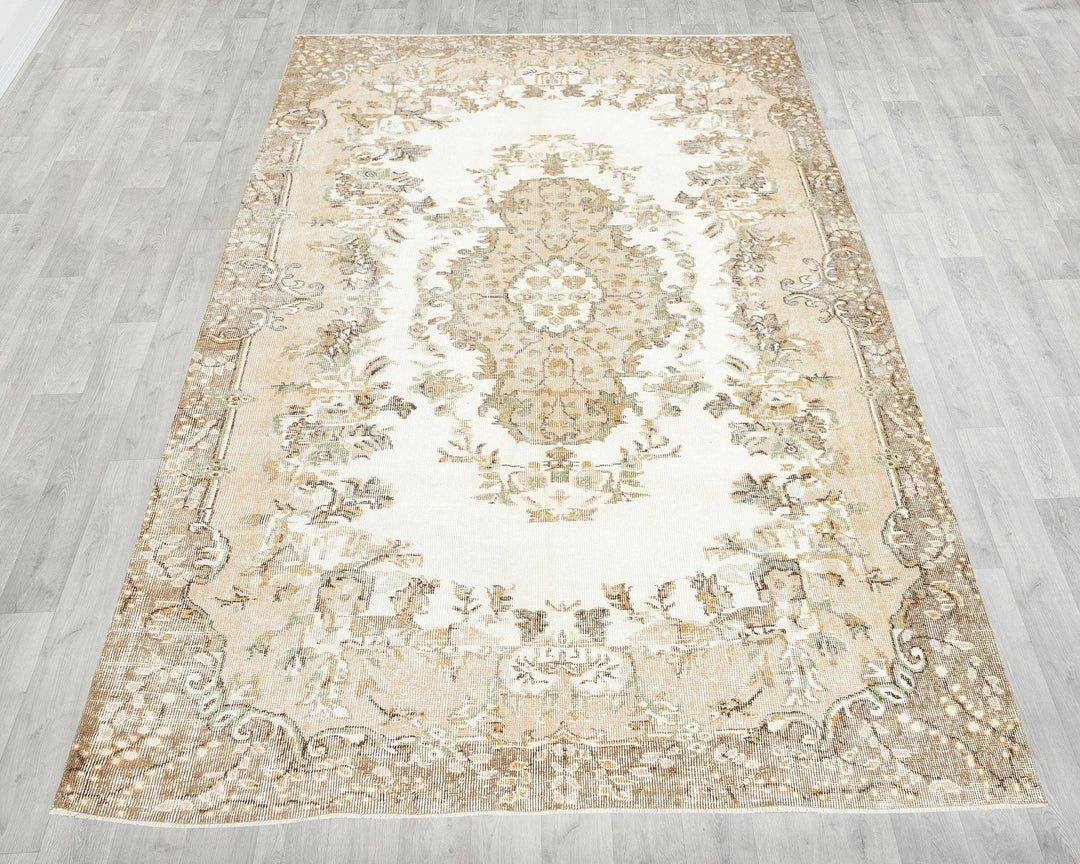 Multicolor Turkish Oushak Rug 8' 2" x 6' 3" Hand-Knotted | No. VR95110