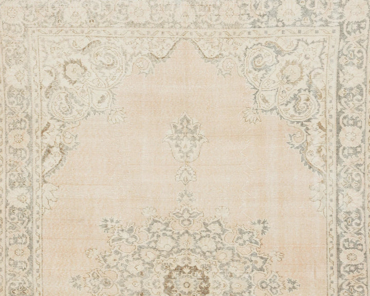 Beige Turkish Oushak Rug 6'7" x 10'6" Hand-Knotted | No. VR95180