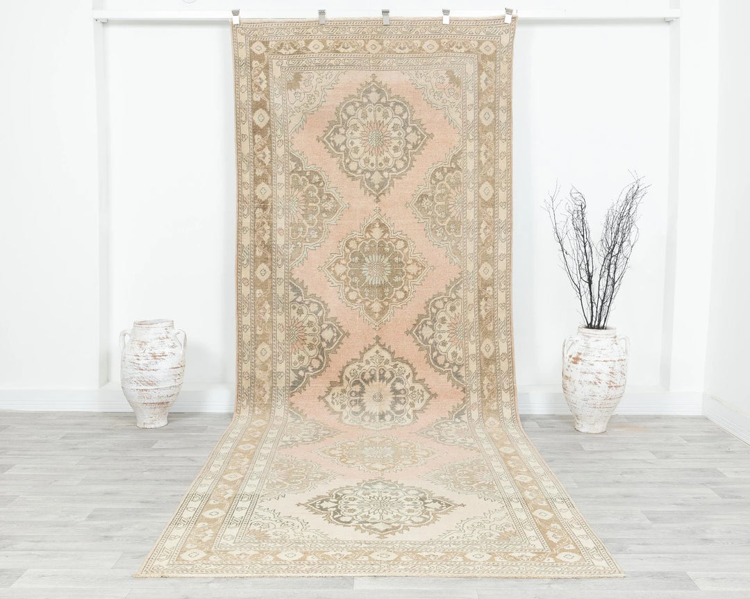 Multicolor Turkish Oushak Rug 4' 10" x 12' 6" Hand-Knotted | No. VR95215