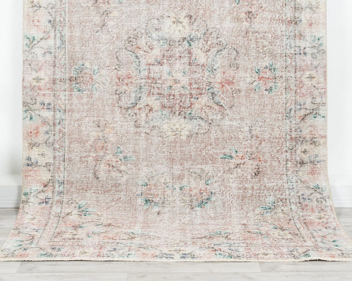 Pink Turkish Oushak Rug 5'1" x 8'6" Hand-Knotted view
