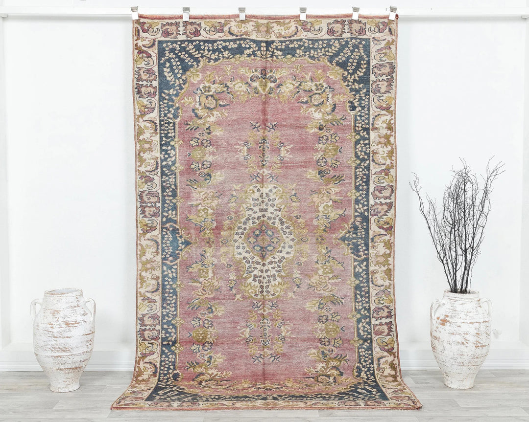 Multicolor Turkish Oushak Rug 4'11" x 8'4" Hand-Knotted | No. VR95262