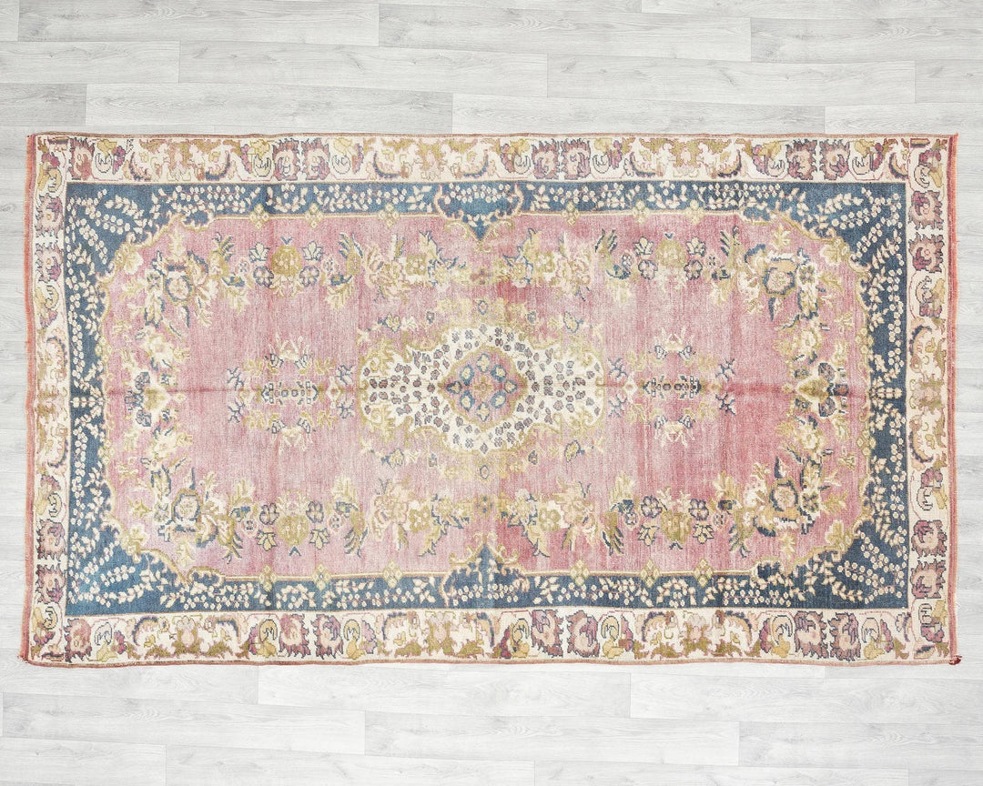 Multicolor Turkish Oushak Rug 4'11" x 8'4" Hand-Knotted | No. VR95262