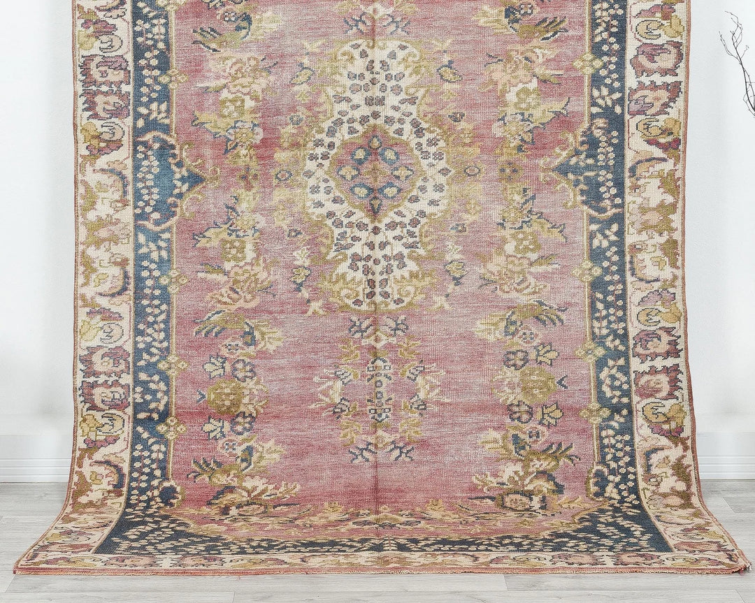 Multicolor Turkish Oushak Rug 4'11" x 8'4" Hand-Knotted | No. VR95262