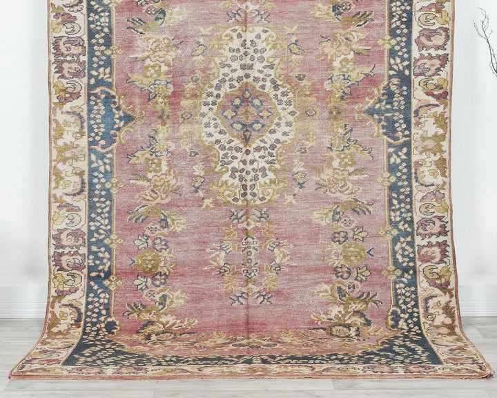 Multicolor Turkish Oushak Rug 4'11" x 8'4" Hand-Knotted | No. VR95262