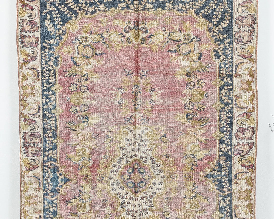 Multicolor Turkish Oushak Rug 4'11" x 8'4" Hand-Knotted | No. VR95262