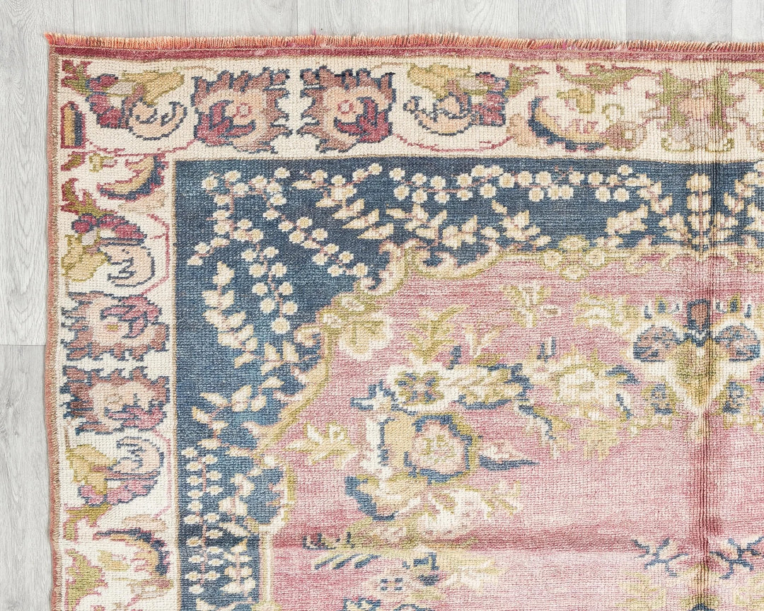 Multicolor Turkish Oushak Rug 4'11" x 8'4" Hand-Knotted | No. VR95262