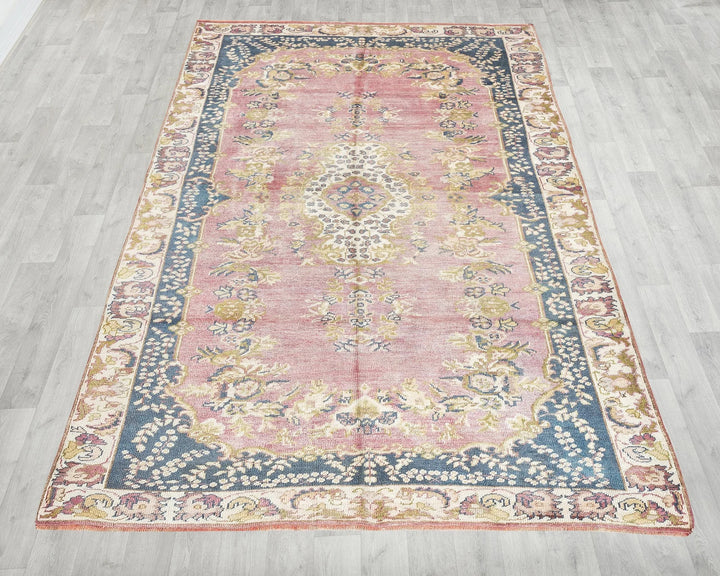 Multicolor Turkish Oushak Rug 4'11" x 8'4" Hand-Knotted | No. VR95262