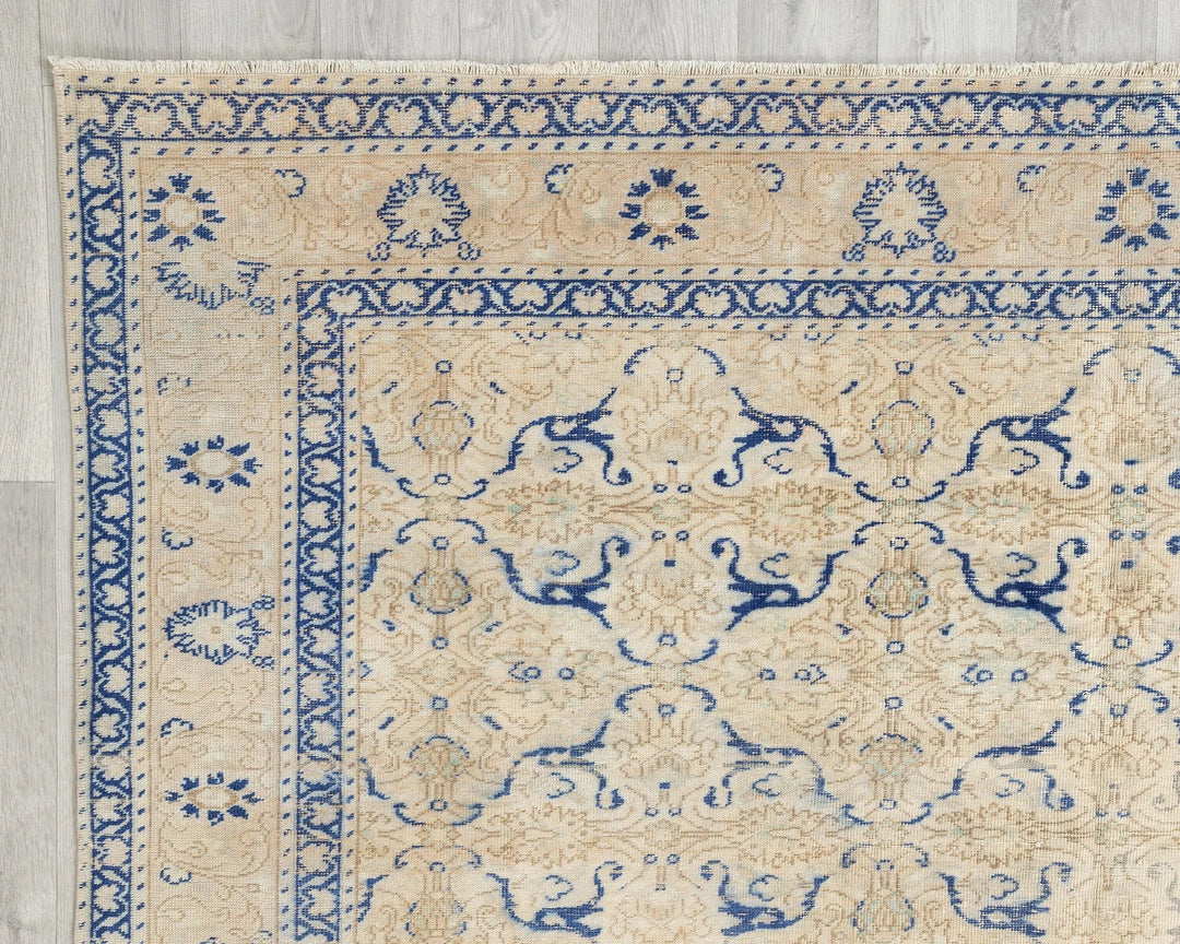 Multicolor Turkish Oushak Rug 6'5" x 9'2" Hand-Knotted | No. VR95279