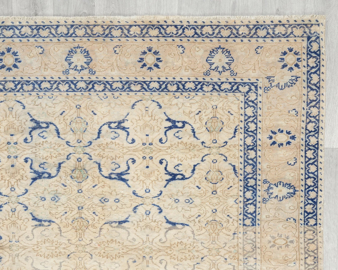 Multicolor Turkish Oushak Rug 6'5" x 9'2" Hand-Knotted | No. VR95279