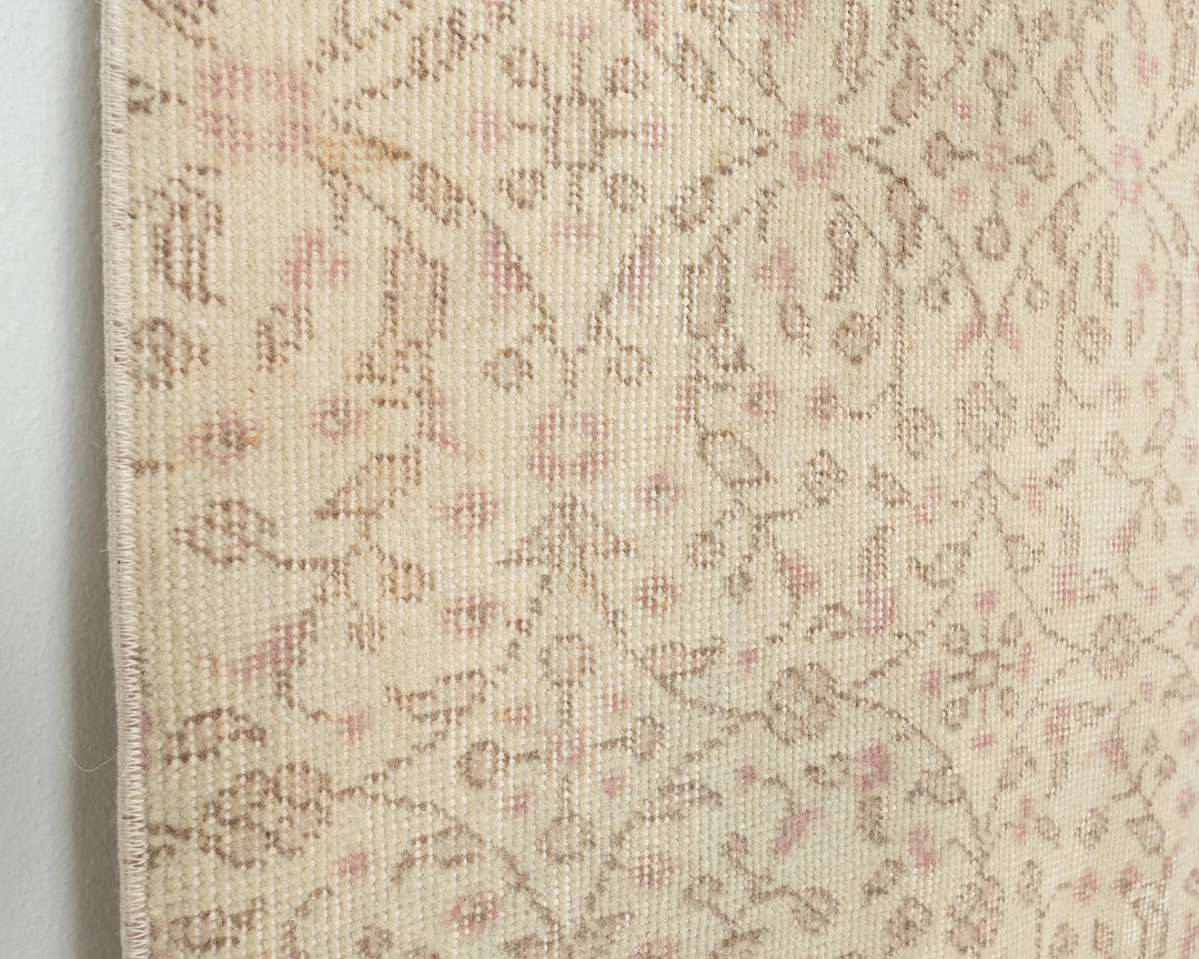Beige Turkish Oushak Rug 3'8" x 6'7" Hand-Knotted | No. VR95336