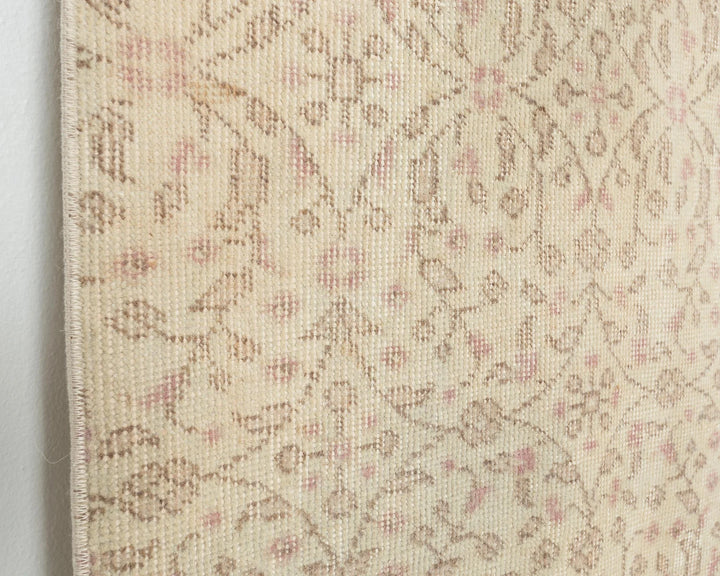 Beige Turkish Oushak Rug 3'8" x 6'7" Hand-Knotted | No. VR95336