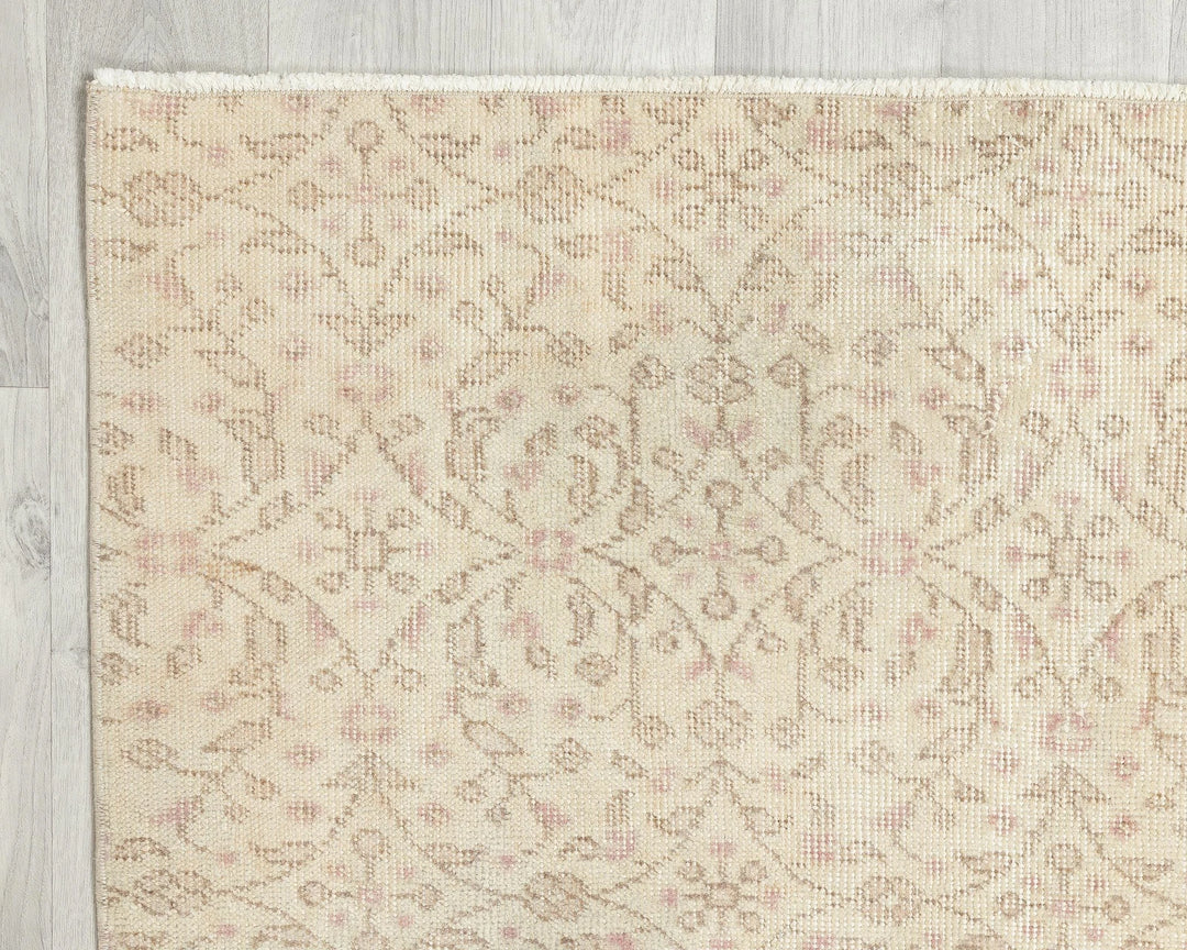 Beige Turkish Oushak Rug 3'8" x 6'7" Hand-Knotted | No. VR95336
