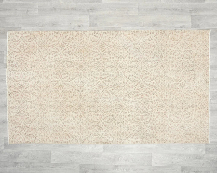 Beige Turkish Oushak Rug 3'8" x 6'7" Hand-Knotted | No. VR95336