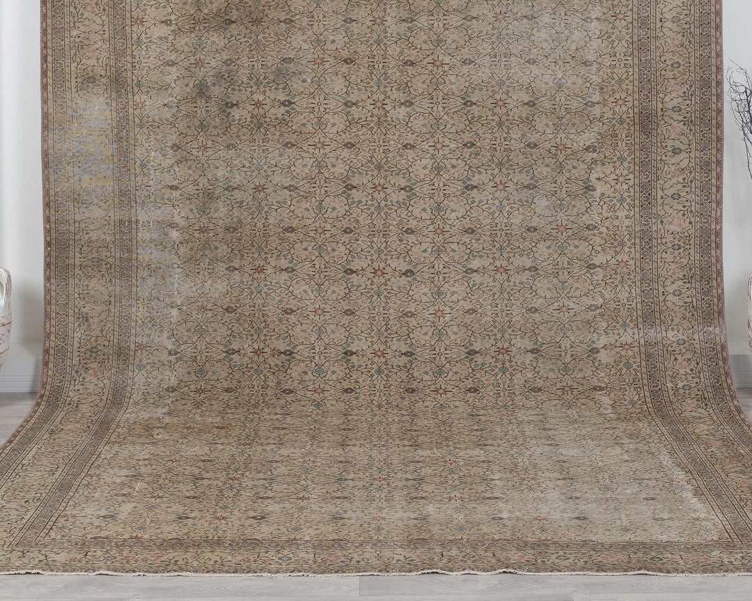 Multicolor Turkish Oushak Rug 7' 5" x 10' 8" Hand-Knotted | No. VR95363