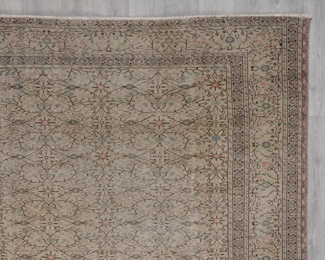 Multicolor Turkish Oushak Rug 7' 5" x 10' 8" Hand-Knotted | No. VR95363
