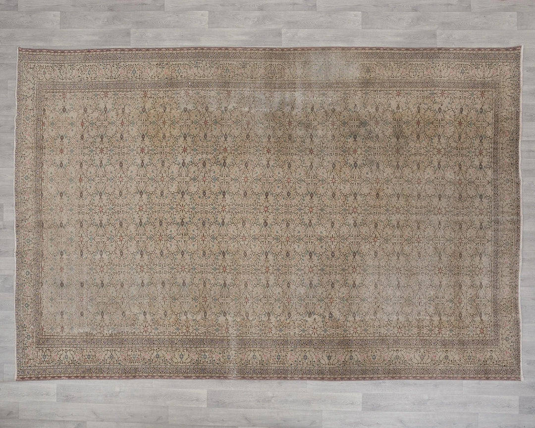 Multicolor Turkish Oushak Rug 7' 5" x 10' 8" Hand-Knotted | No. VR95363