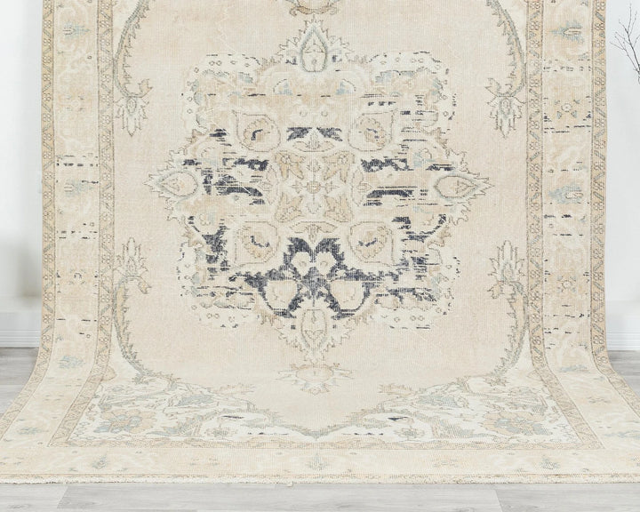 Beige Turkish Oushak Rug 6'1" x 9'10" Hand-Knotted view