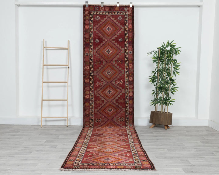 Multicolor Turkish Oushak Rug 12' 10" x 2' 11" Hand-Knotted | No. VR95540