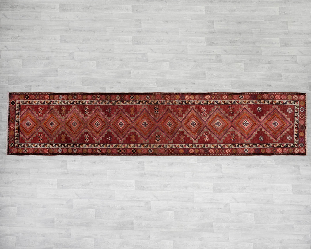 Multicolor Turkish Oushak Rug 12' 10" x 2' 11" Hand-Knotted | No. VR95540