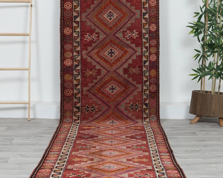 Multicolor Turkish Oushak Rug 12' 10" x 2' 11" Hand-Knotted | No. VR95540