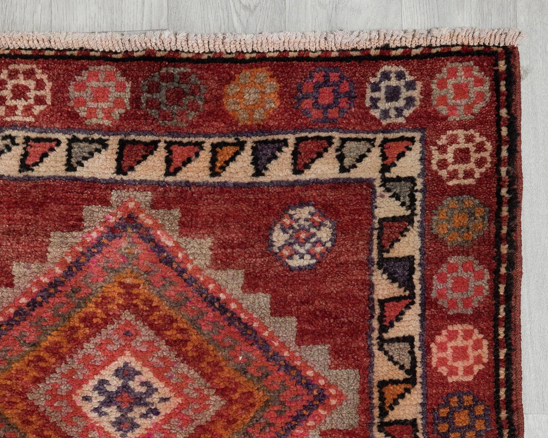 Multicolor Turkish Oushak Rug 12' 10" x 2' 11" Hand-Knotted | No. VR95540