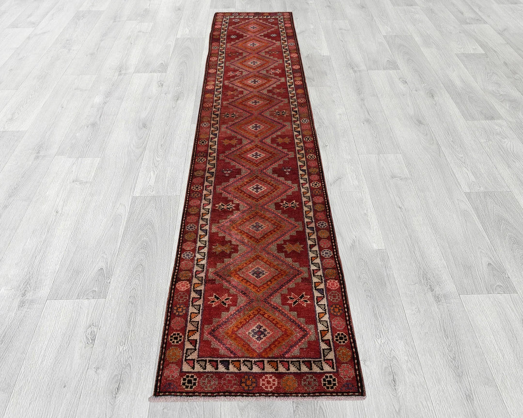 Multicolor Turkish Oushak Rug 12' 10" x 2' 11" Hand-Knotted | No. VR95540