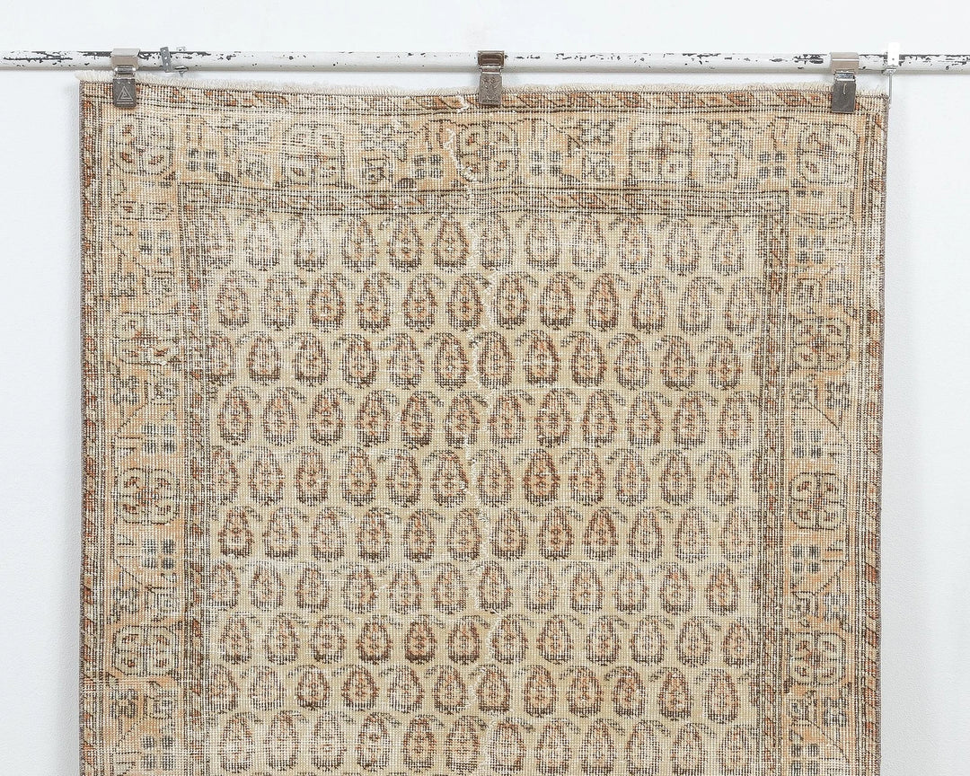 Beige Turkish Oushak Rug 3'9" x 6'9" Hand-Knotted | No. VR95565