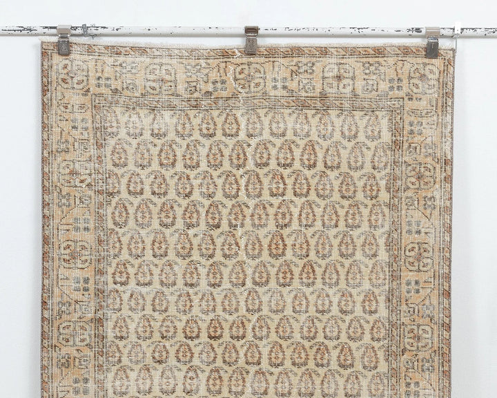 Beige Turkish Oushak Rug 3'9" x 6'9" Hand-Knotted | No. VR95565