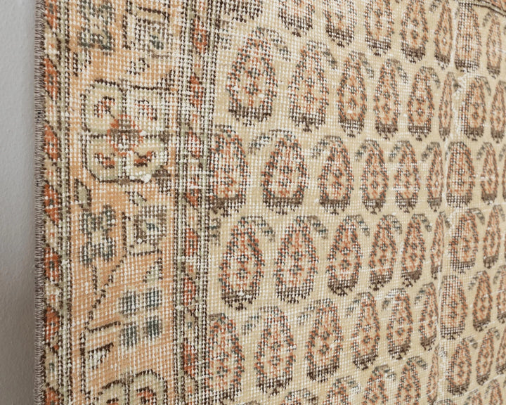 Beige Turkish Oushak Rug 3'9" x 6'9" Hand-Knotted | No. VR95565