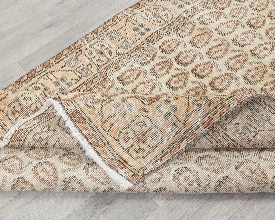 Beige Turkish Oushak Rug 3'9" x 6'9" Hand-Knotted | No. VR95565
