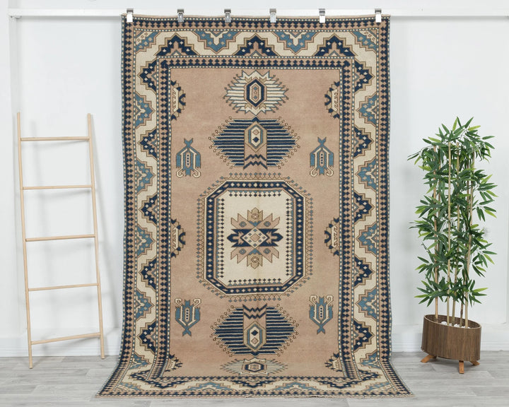 Multicolor Turkish Oushak Rug 5' 5" x 8' 7" Hand-Knotted | No. VR95585
