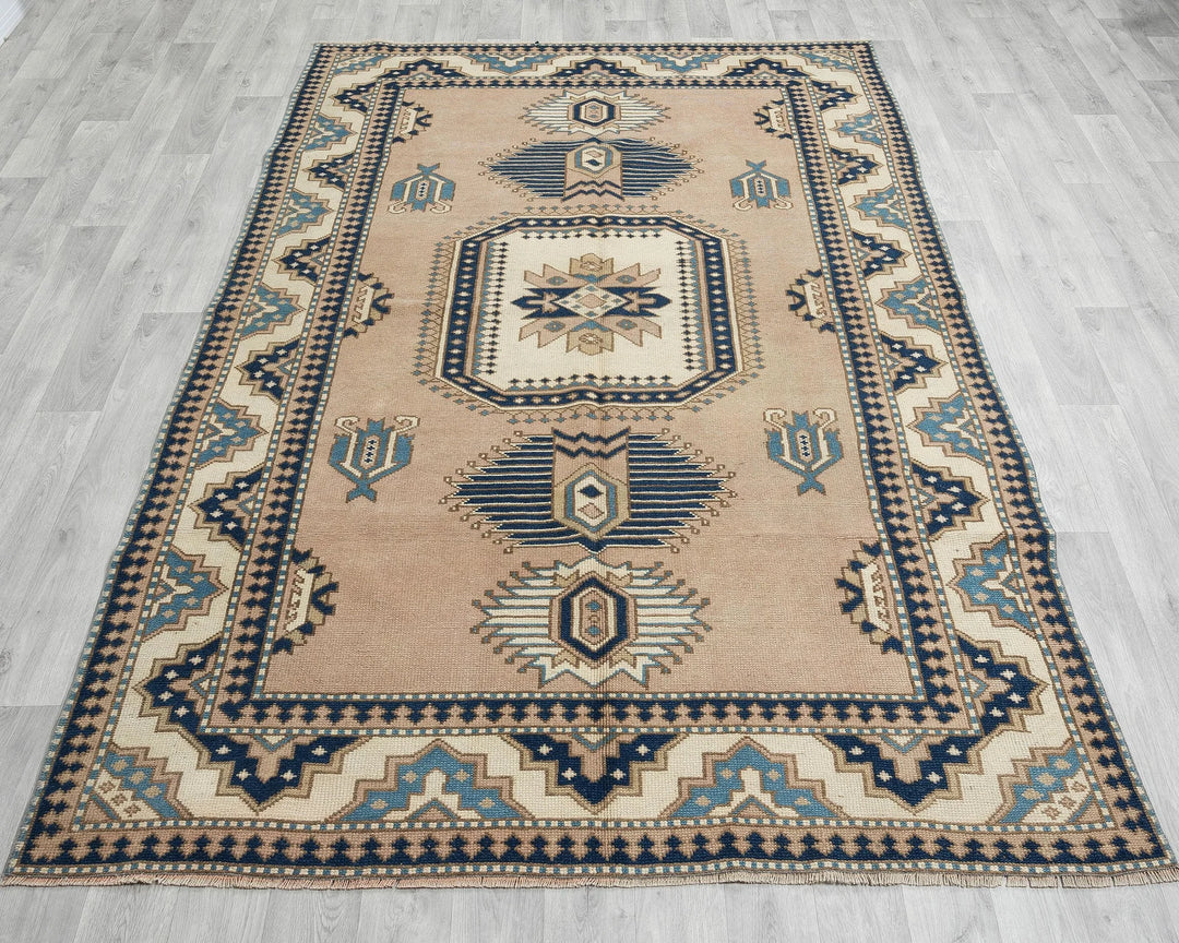 Multicolor Turkish Oushak Rug 5' 5" x 8' 7" Hand-Knotted | No. VR95585