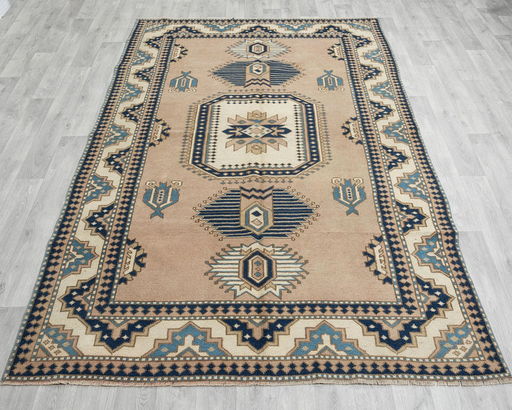Multicolor Turkish Oushak Rug 5' 5" x 8' 7" Hand-Knotted | No. VR95585