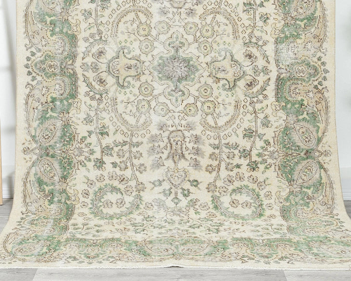 Multicolor Turkish Oushak Rug 5'5" x 9' Hand-Knotted | No. VR95701