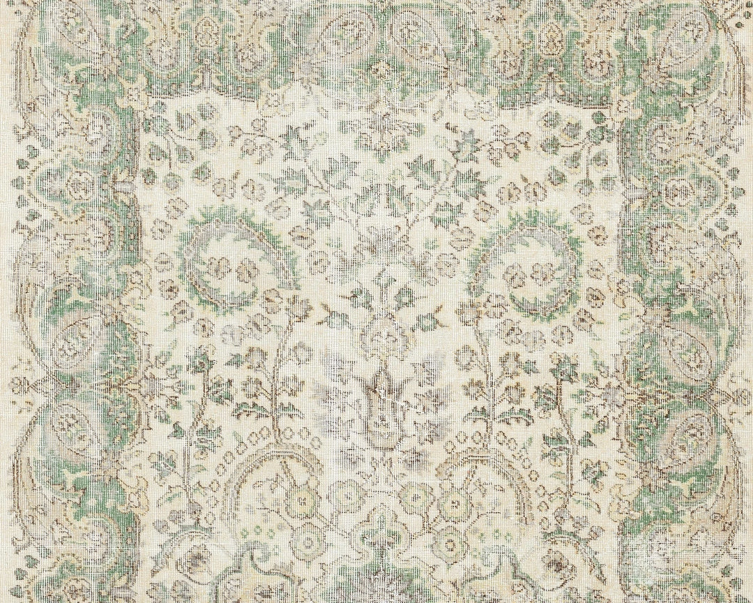 Multicolor Turkish Oushak Rug 5'5" x 9' Hand-Knotted | No. VR95701