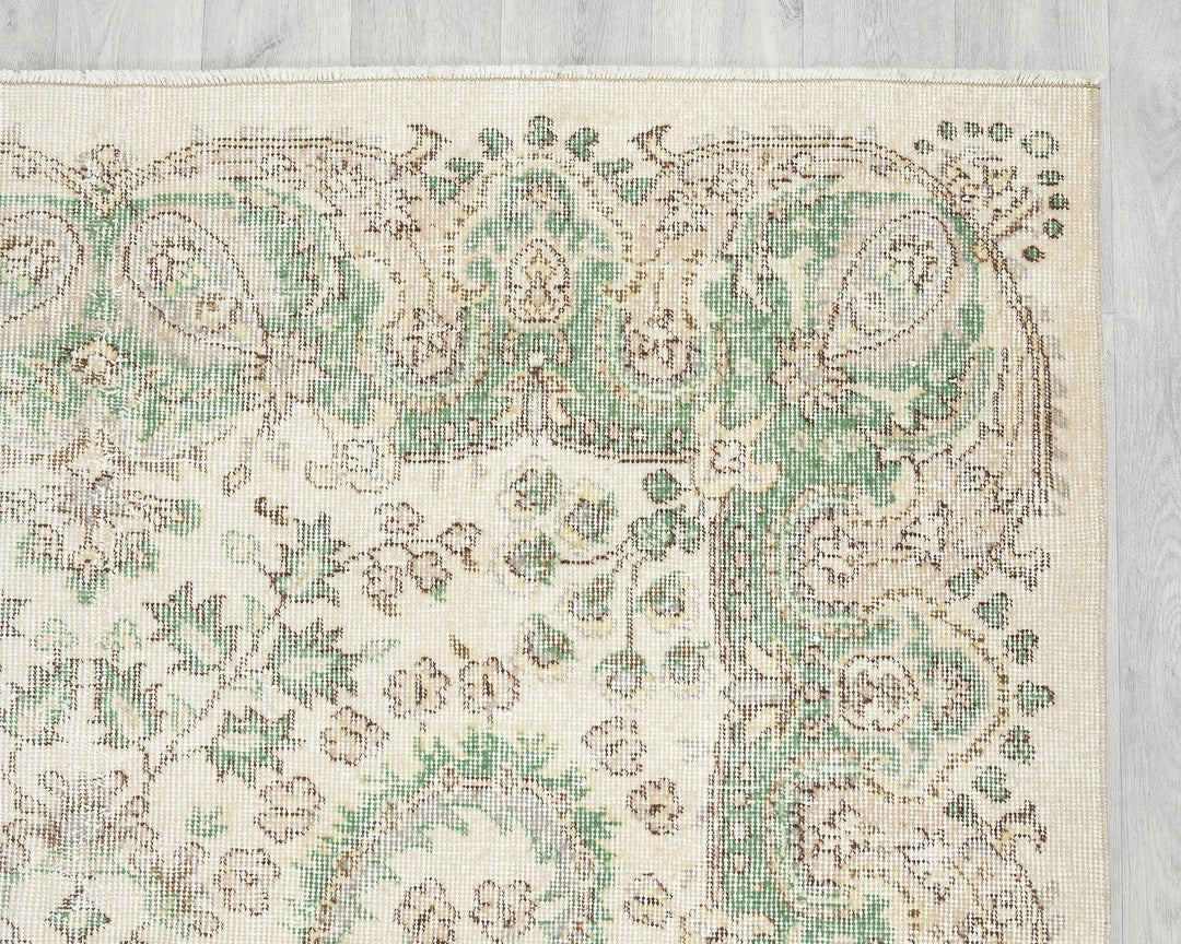 Multicolor Turkish Oushak Rug 5'5" x 9' Hand-Knotted | No. VR95701
