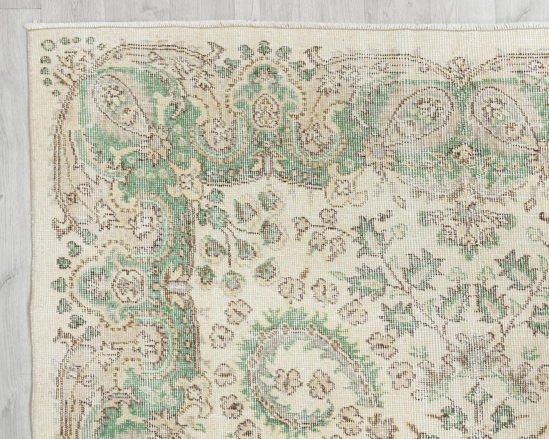 Multicolor Turkish Oushak Rug 5'5" x 9' Hand-Knotted | No. VR95701