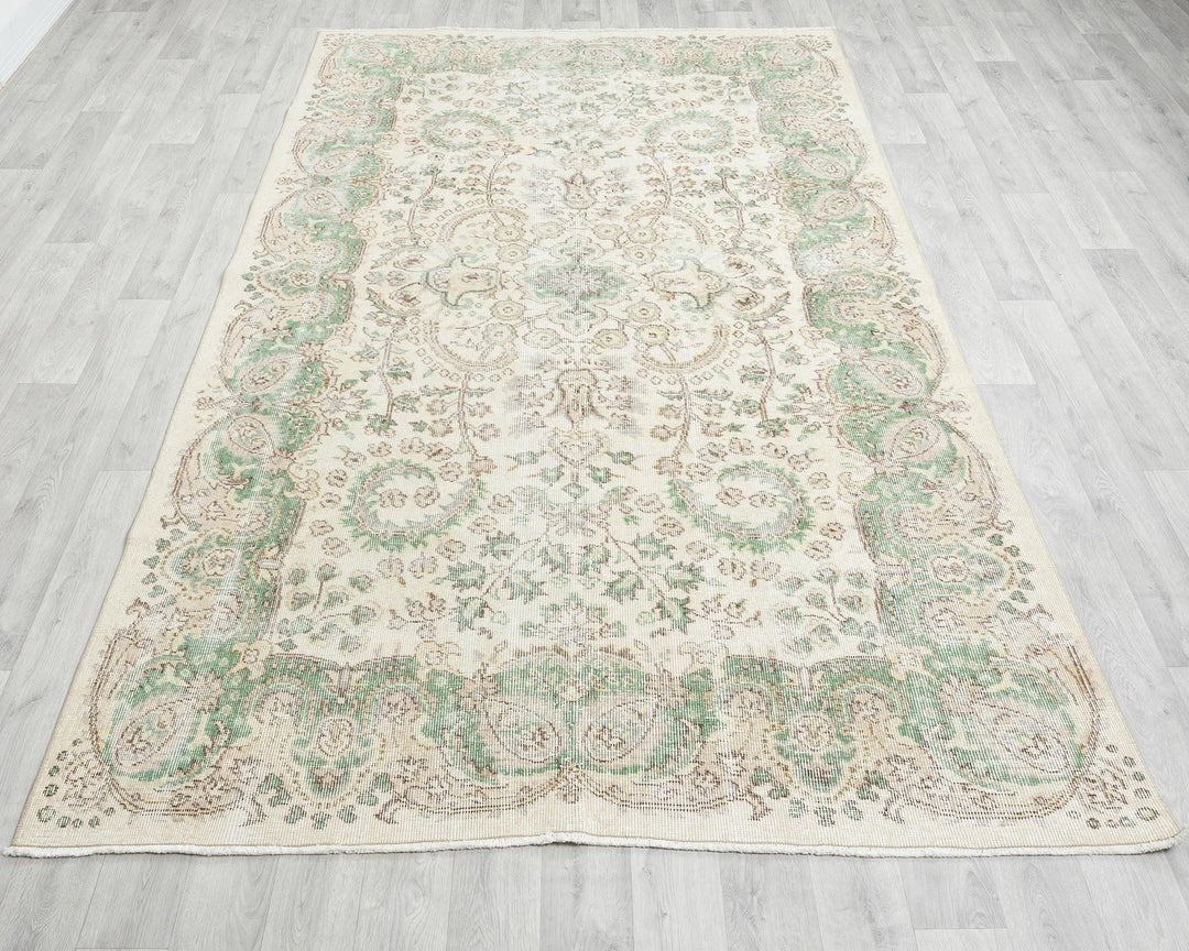 Multicolor Turkish Oushak Rug 5'5" x 9' Hand-Knotted | No. VR95701