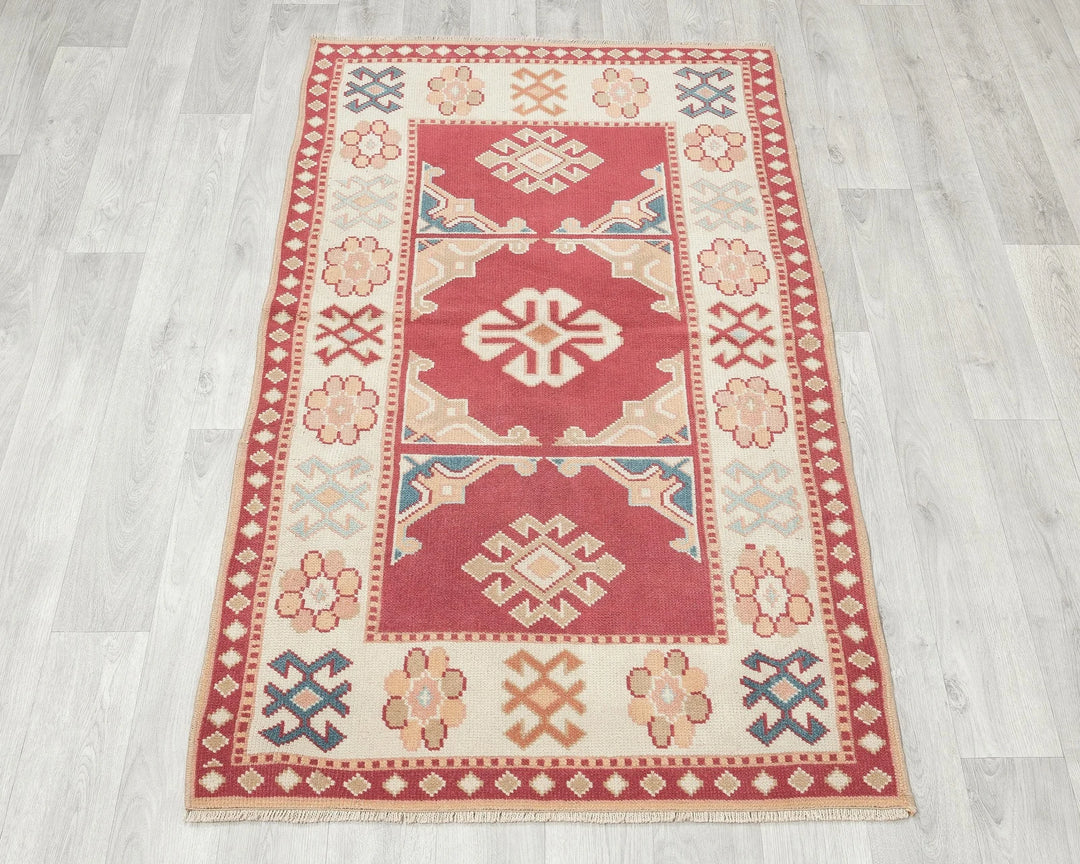 Multicolor Turkish Oushak Rug 4' 8" x 2' 10" Hand-Knotted | No. VR95745