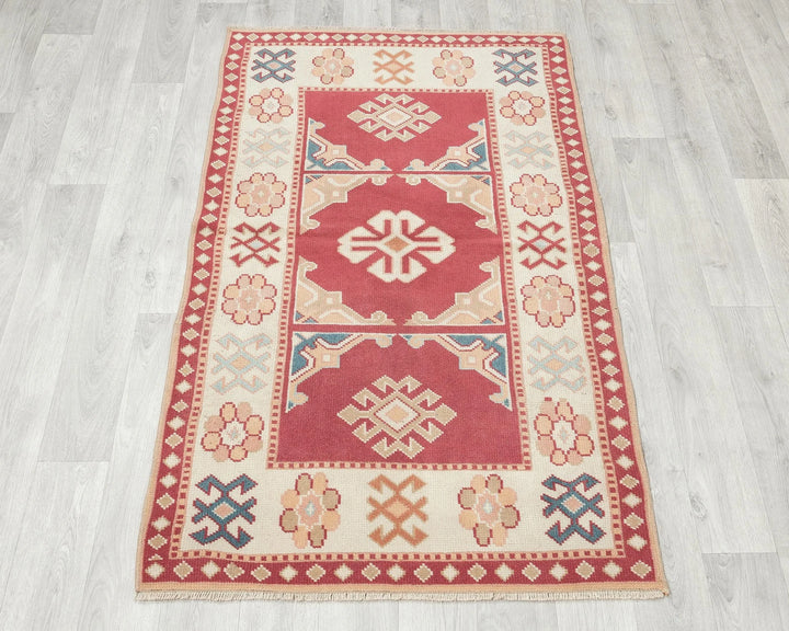 Multicolor Turkish Oushak Rug 4' 8" x 2' 10" Hand-Knotted | No. VR95745