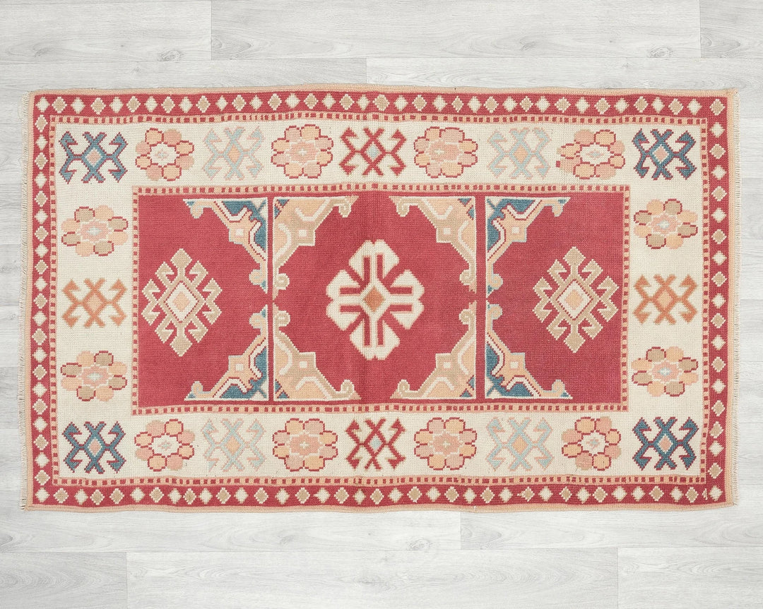 Multicolor Turkish Oushak Rug 4' 8" x 2' 10" Hand-Knotted | No. VR95745