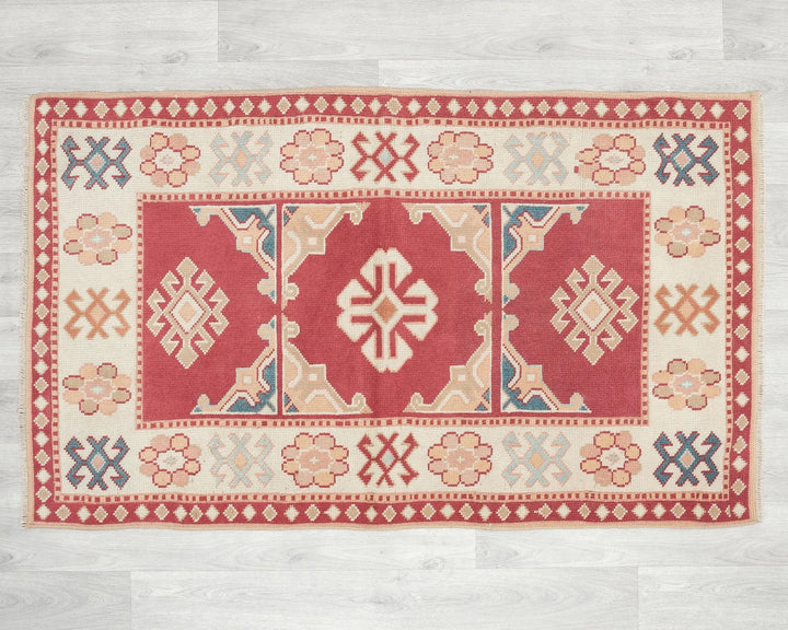 Multicolor Turkish Oushak Rug 4' 8" x 2' 10" Hand-Knotted | No. VR95745