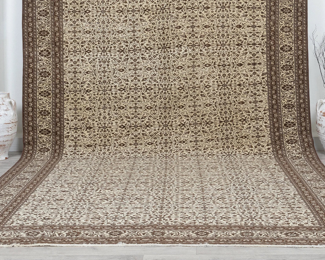 Multicolor Turkish Oushak Rug 8' 5" x 12' 8" Hand-Knotted detail