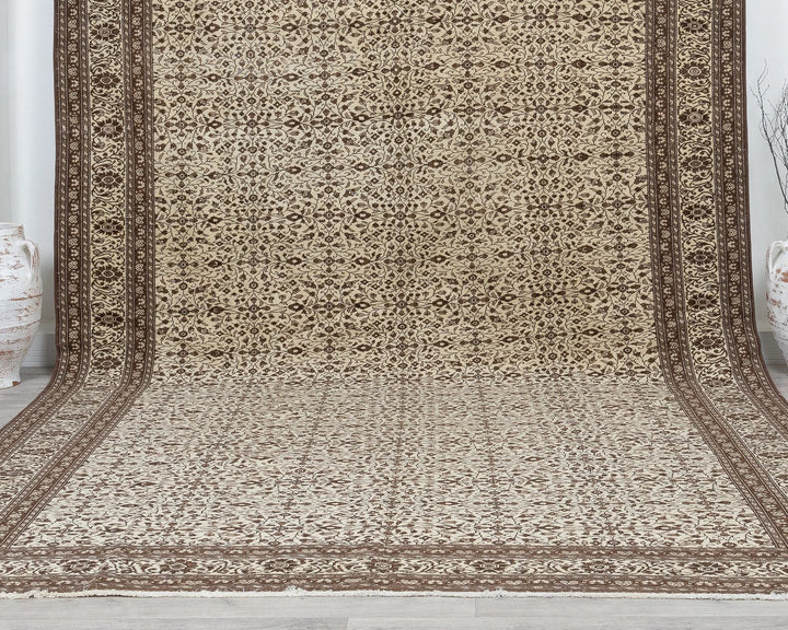 Multicolor Turkish Oushak Rug 8' 5" x 12' 8" Hand-Knotted detail