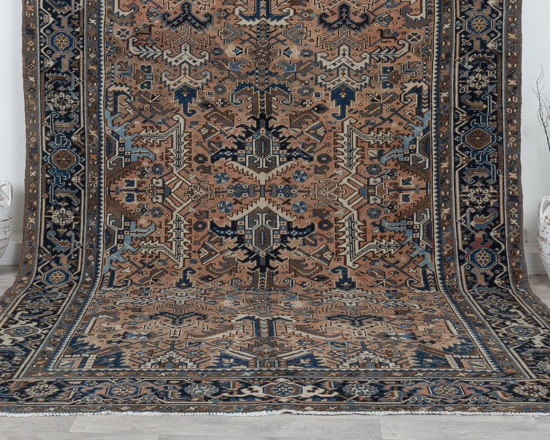 Multicolor Turkish Oushak Rug 8' 2" x 10' 10" Hand-Knotted detail