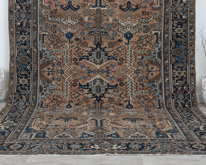 Multicolor Turkish Oushak Rug 8' 2" x 10' 10" Hand-Knotted detail