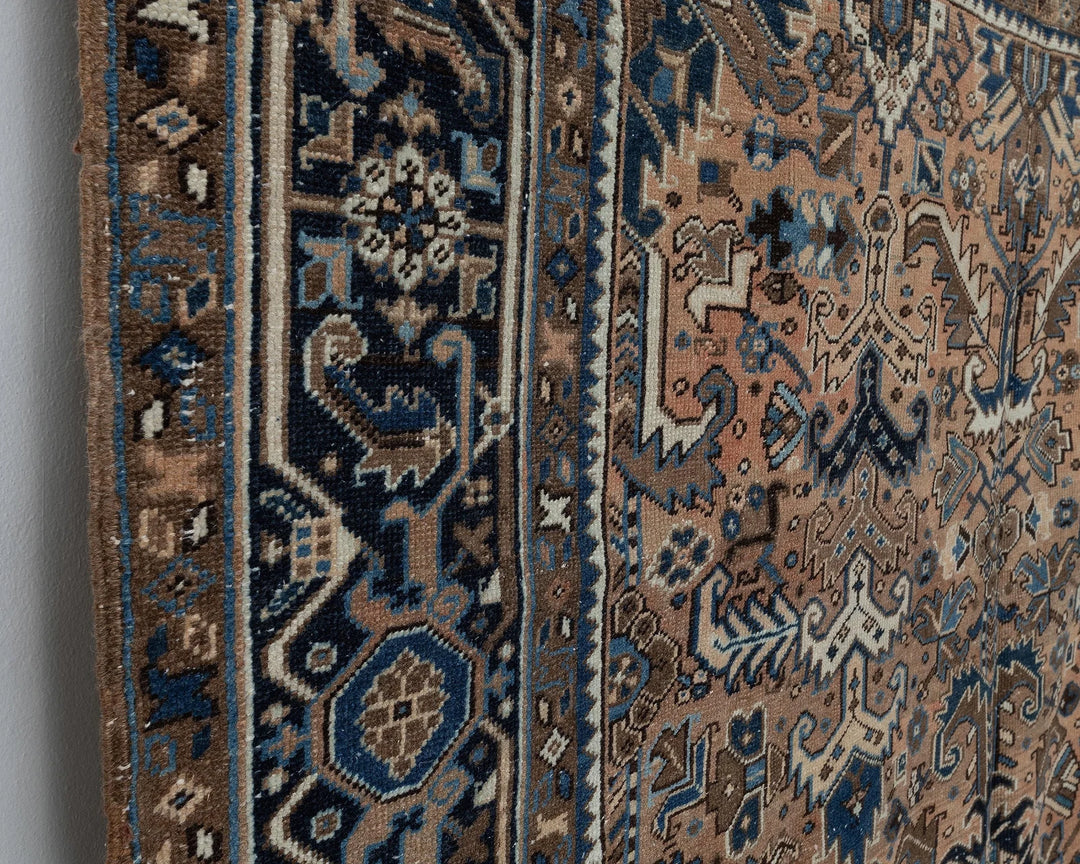 Multicolor Turkish Oushak Rug 8' 2" x 10' 10" Hand-Knotted close-up