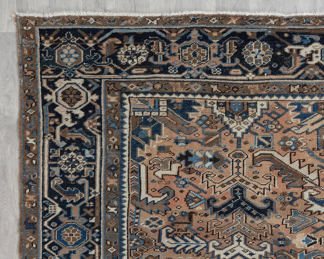 Multicolor Turkish Oushak Rug 8' 2" x 10' 10" Hand-Knotted border